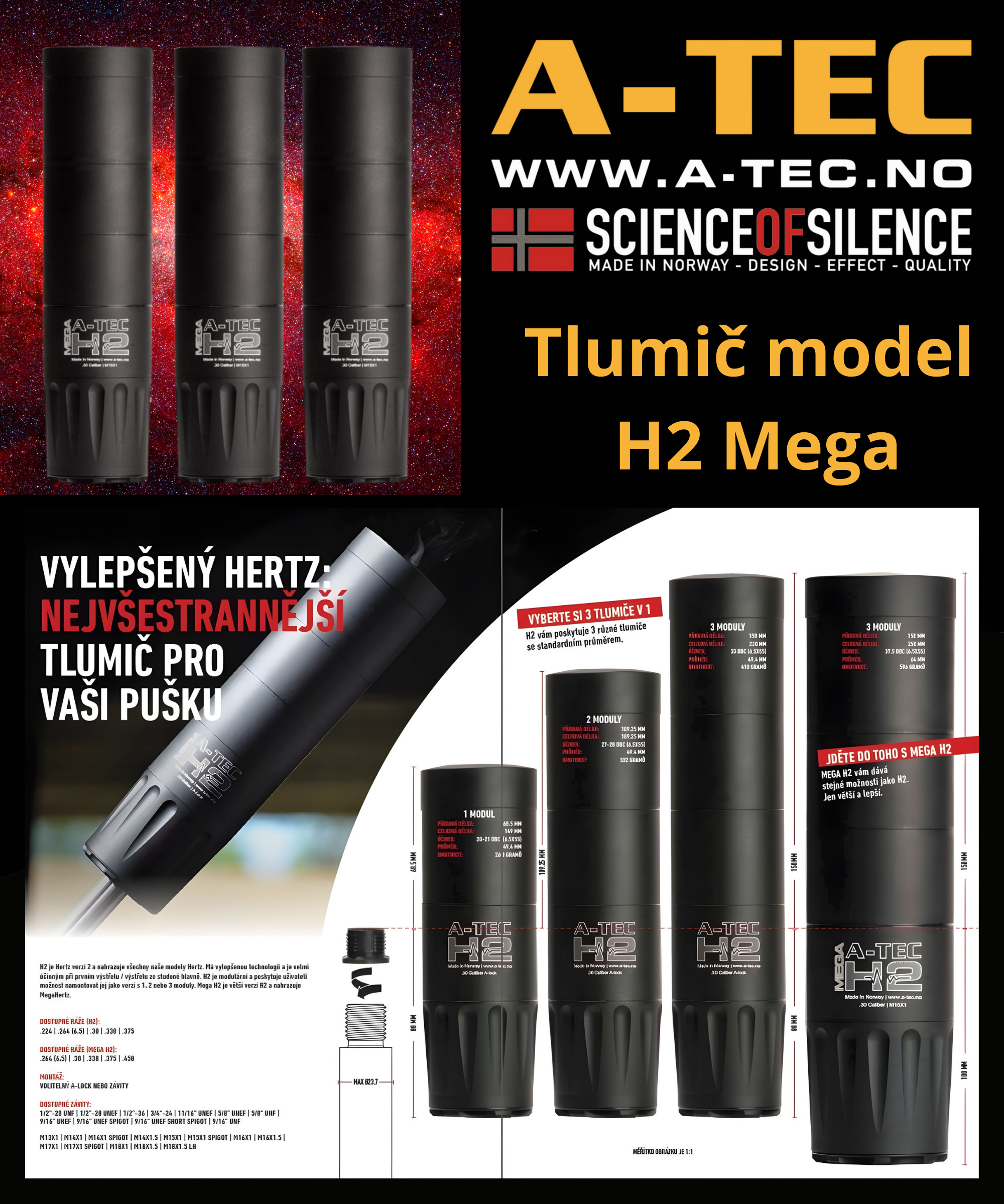 Tlumič - model H2 Mega